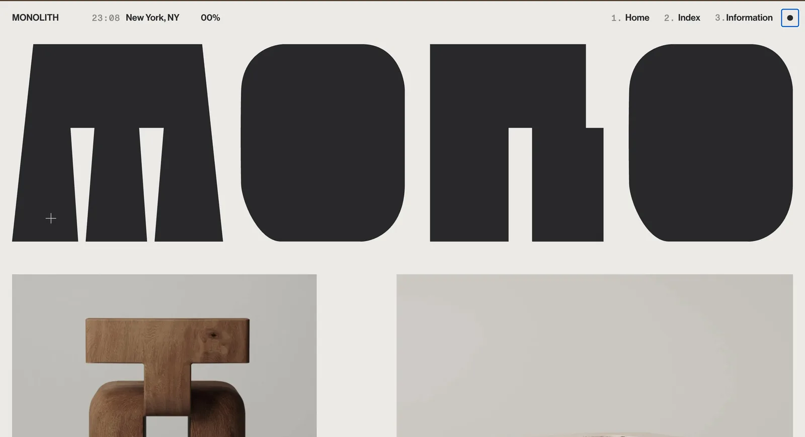 Monolith Studio sculptural furniture website